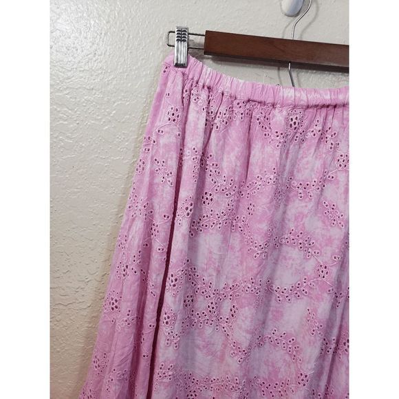 NEW Young Fabulous and Broke Pink Eyelet Hi-Low Wrap Skirt size XS - Picture 7 of 11